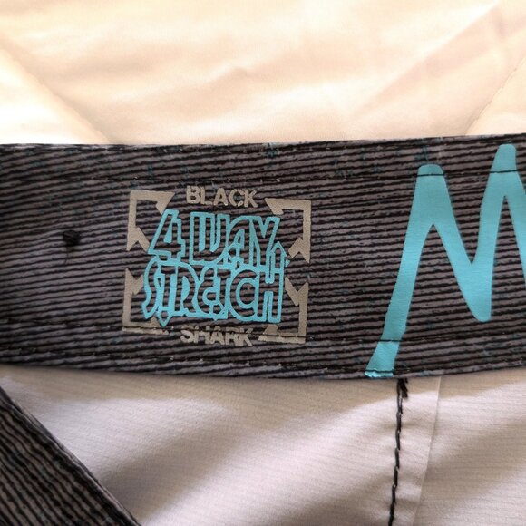 MAUI & SONS Board Short Men's 32 (34) Gray Blue 4 Way Stretch Logo Tie Waist - Picture 13 of 16